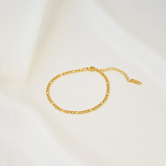 Armband Elegance Figaro Edelstahl 18K Vergoldet