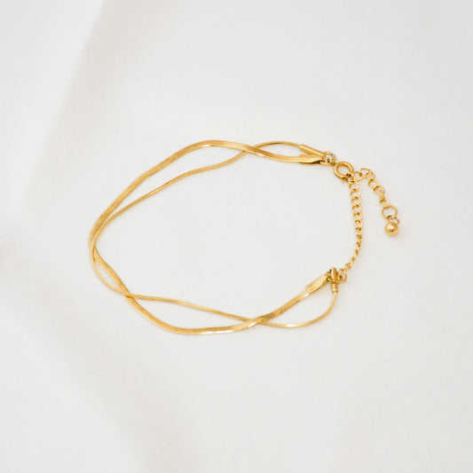 Armband Double Sleek Edelstahl 18K Vergoldet