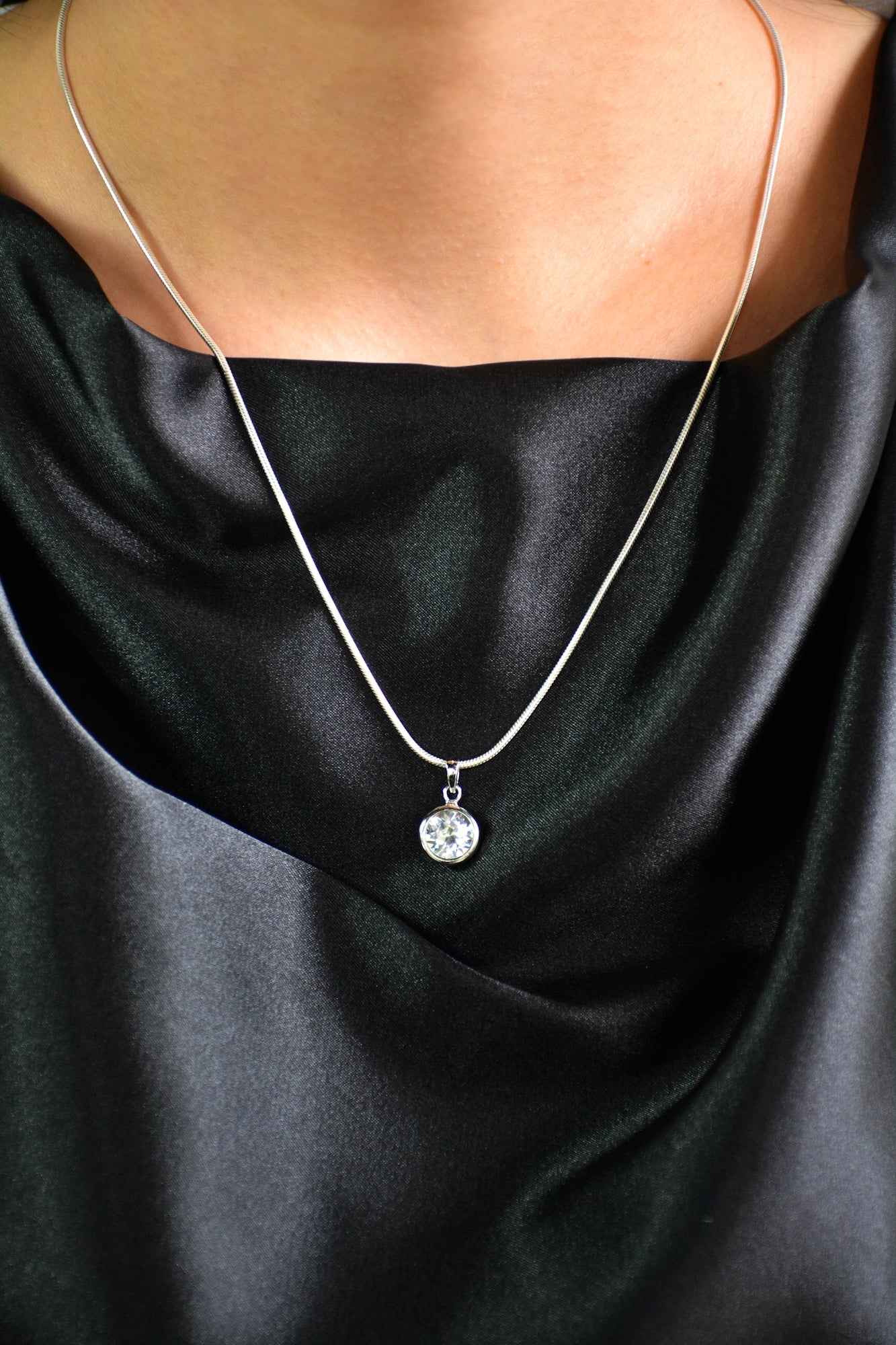 Anhänger Classic Crystal aus 925er Sterling Silber mit funkelndem Zirkonia
