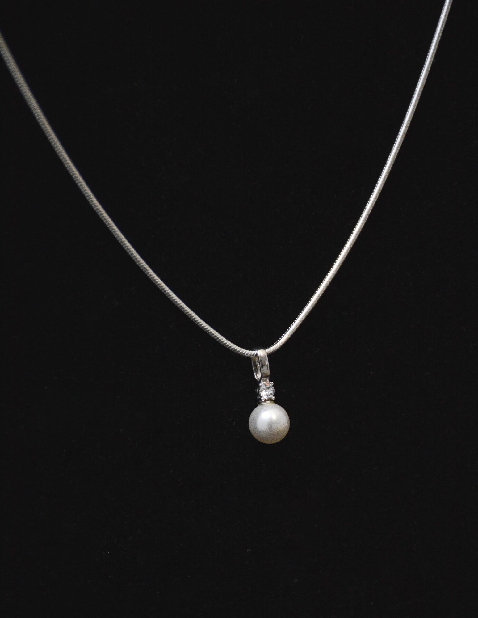 Anhänger Crystal Pearl aus 925er Sterling Silber mit Perle und Zirkonia