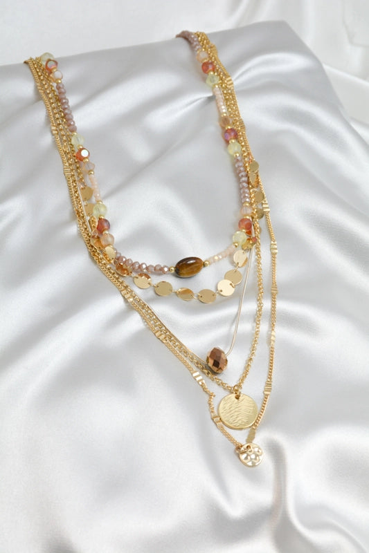 Kette Browny goldfarben mit braunen Perlen – elegante Modeschmuck‑Halskette