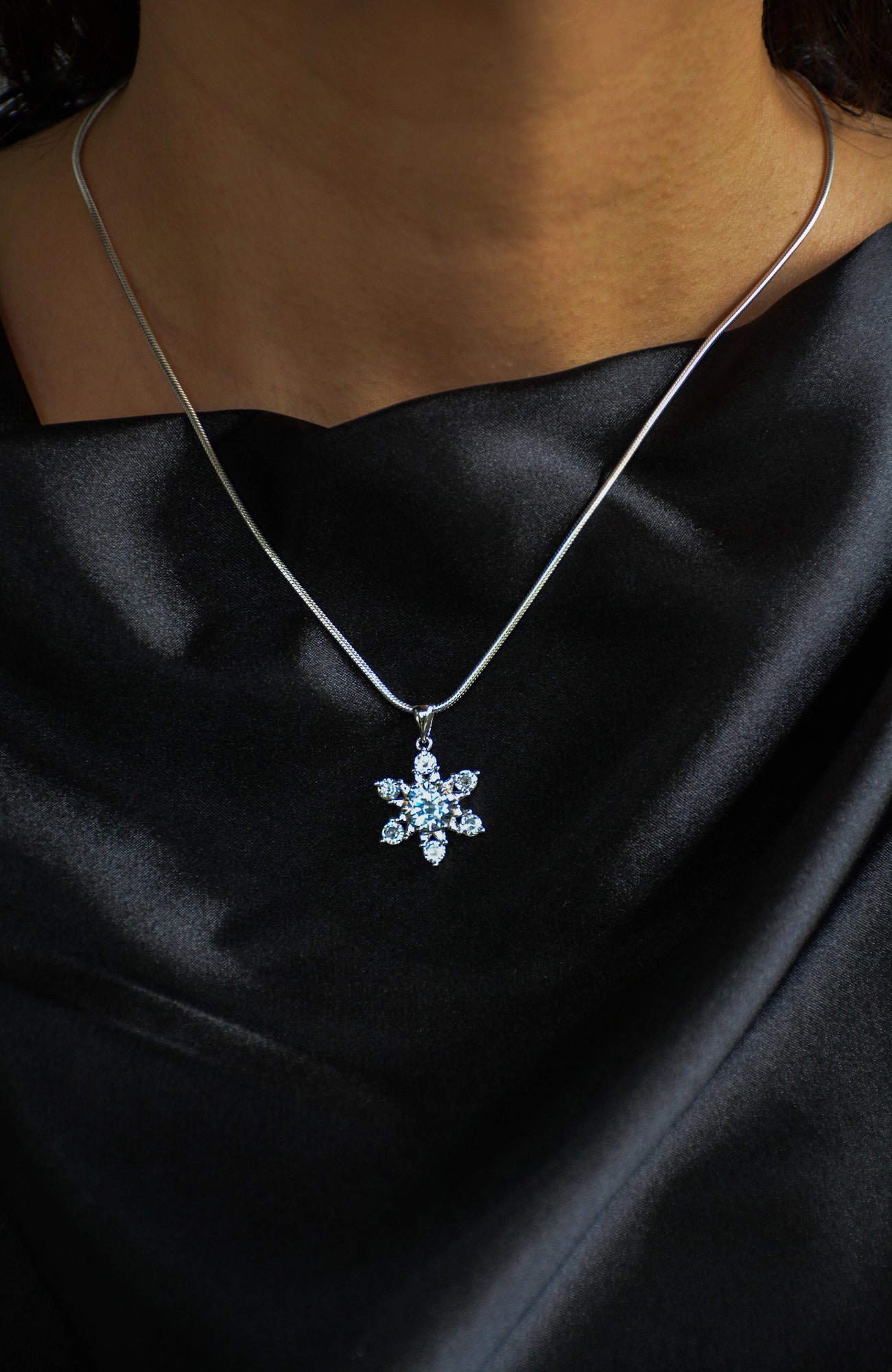 Schneeflocke Anhänger aus 925 Sterling Silber für Damen
